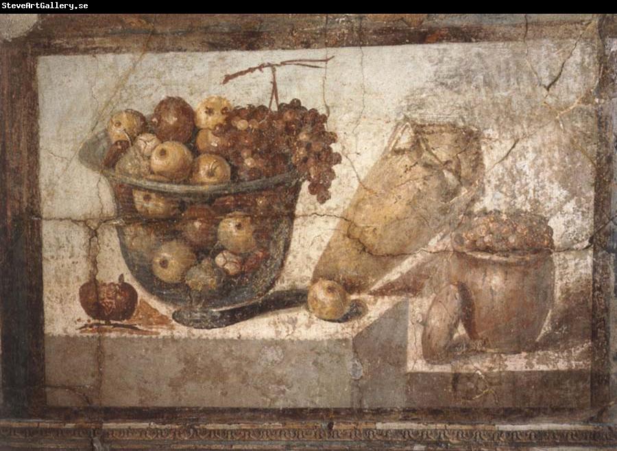 unknow artist Kristallschussel with fruits Wandschmuch out of the villa di Boscoreale